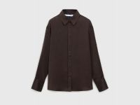 Блузка из жатого сатина, Коричневый