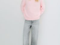 Джемпер оверсайз из пряжи с ангорой, Розовый