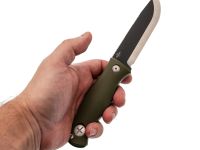 Туристический нож Kizer Polaris, сталь 1095, рукоять G10, зеленый/черный