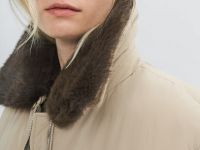 Утеплённая куртка с меховым воротником, Бежевый