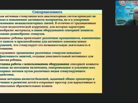 Международный вебинар "Игровые и коррекционно-развивающие занятия в сенсорной комнате"
