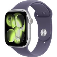 Умные часы Apple Watch Series 11 46 мм Серебристые, с фиолетовым спортивным ремешком M/L