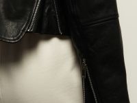 Утепленная кожаная куртка-косуха свободного кроя