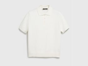 Базовый джемпер поло с коротким рукавом, Белый