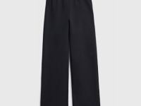 Широкие трикотажные брюки для девочек, Черный