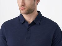 Поло из текстурированной ткани, Синий