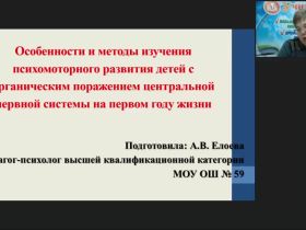 Международный вебинар "Особенности и методы изучения психомоторного развития детей с органическим поражением центральной нервной системы на первом году жизни"