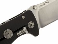 Нож складной LionSteel SR2A BS Mini, сталь Uddeholm Sleipner® Satin Finish, рукоять алюминий (Solid®), чёрный