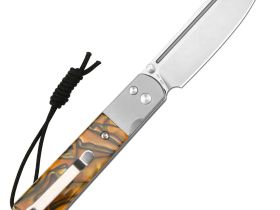 Складной нож Artisan Cutlery Holm, сталь AR-RPM9, рукоять сталь/акрил, оранжевый