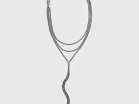 Трёхъярусное колье с цепочкой, Серебряный