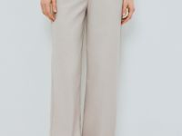 Широкие брюки из поливискозы, Бежевый