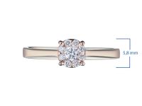 Кольцо из красного золота с бриллиантами э0201кц10153800