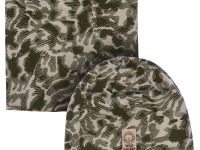 Комплект детский трикотажный для мальчиков: шапка, снуд