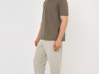 Брюки в клетку, Бежевый