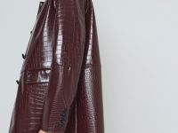 Плащ из искусственной кожи, Фиолетовый