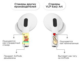 Комплект наклеек VLP Easy Art Знак сердца для Apple AirPods Pro / Pro 2 (2 шт.)