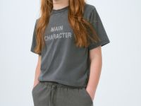 Футболка со стразами для девочек, Серый