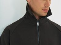 Толстовка с воротником-стойкой на молнии, Коричневый