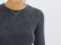 Лонгслив в рубчик, Серый