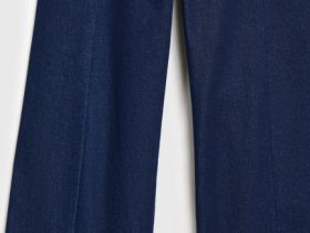 Ультраширокие джинсы с золотыми пуговицами, Синий