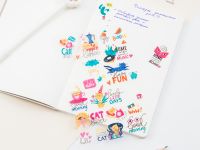 Наклейки ПВХ MESHU "Cat lover", 10*21см, 23 наклейки