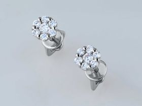 Пусеты из белого золота с бриллиантами э4701пс04152800