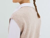 Укороченный вязаный жилет, Бежевый