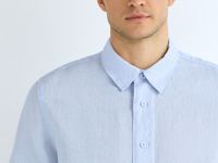 Рубашка изо льна, Голубой