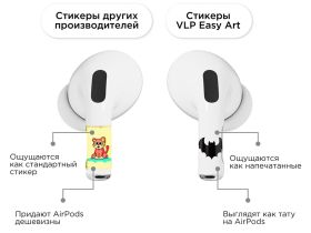 Комплект наклеек VLP Easy Art Бэтмен для Apple AirPods Pro / Pro 2 (2 шт.)