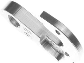 Держатель заднего переключателя "петух" Meta №98 фрезерованный (серебристый)