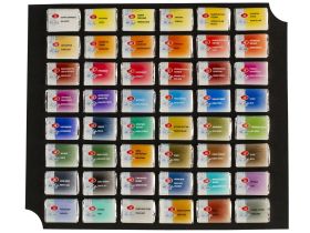 Набор акварели "Белые Ночи" 48 шт х 2,5 мл, кисти, фарфоровая палитра, синее дерево