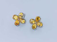 Серьги из серебра с цитринами э0620сг11210408