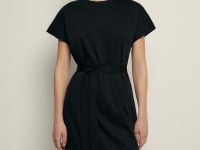 Платье из мерсеризованного хлопка с поясом