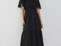 Сарафан из хлопка с объёмной оборкой, Черный