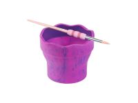 Стакан для воды Faber-Castell "Clic&Go", складной, розовый мрамор