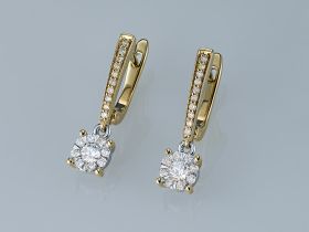 Серьги из комбинированного золота э4812сг01210953