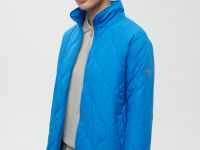 Стеганая утепленная куртка с воротником-стойкой