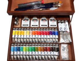 Набор масла Talens "Van Gogh" 34 цв в деревянном ящике