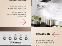 Комплект техники: Газовая панель Hansa BHKS330500 + Встраиваемая вытяжка Hansa OMP6212SIH + Духовой шкаф Hansa BOES68460