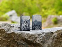 Зажигалка ZIPPO Mountain Sketch с покрытием 540 Tumbled Chrome, латунь/сталь, разноцветная, 38x13x57 мм