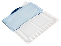 Палитра прямоугольная пластиковая с крышкой "Белые ночи" 18 ячеек, 26,7 х 12,8 х 2,6 см, белая