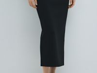 Юбка миди прямого кроя, Черный