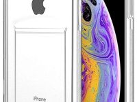 Чехол-накладка Card Case для iPhone X/Xs силикон c держателем для карт (прозрачный)