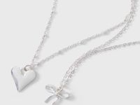 Серебристая цепочка с подвеской 2 шт. Глория Джинс