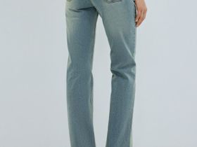 Расклёшенные джинсы с высокой посадкой, Голубой