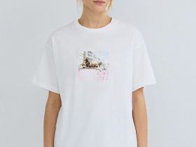 Футболка оверсайз с принтом, Белый