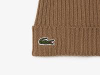 Шерстяная шапка Lacoste унисекс в рубчик