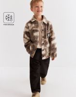 Чёрные прямые утеплённые брюки для мальчика Глория Джинс