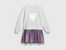 Трикотажное платье мини для девочек, Белый