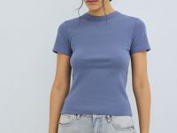 Футболка в рубчик, Синий